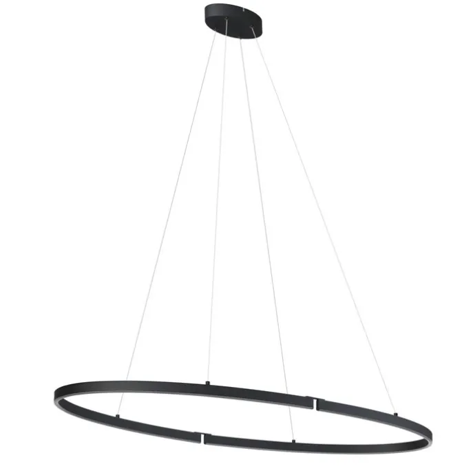 Design-Pendelleuchte Schwarz Oval 120cm inkl. LED 3-Stufen-Dimmbar - Ovallo