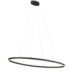 Design-Pendelleuchte Schwarz Oval 120cm inkl. LED 3-Stufen-Dimmbar - Ovallo