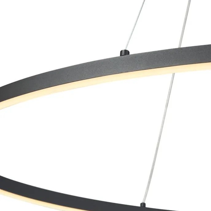 Design-Pendelleuchte Schwarz Oval 120cm inkl. LED 3-Stufen-Dimmbar - Ovallo
