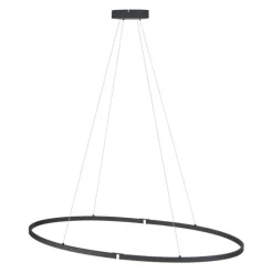 Design-Pendelleuchte Schwarz Oval 120cm inkl. LED 3-Stufen-Dimmbar - Ovallo