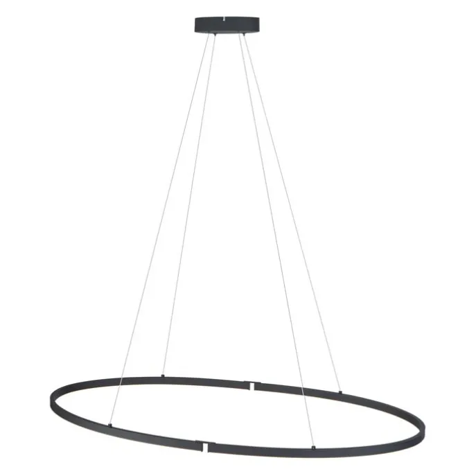 Design-Pendelleuchte Schwarz Oval 120cm inkl. LED 3-Stufen-Dimmbar - Ovallo
