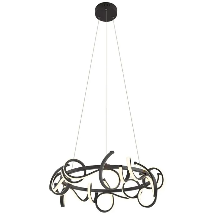 Design-Pendelleuchte schwarz rund, 3-Stufen-Dimmbar - Krisscross