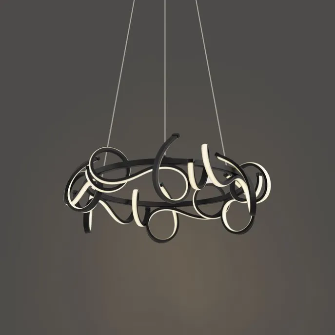 Design-Pendelleuchte schwarz rund, 3-Stufen-Dimmbar - Krisscross