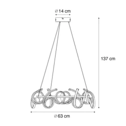 Design-Pendelleuchte schwarz rund, 3-Stufen-Dimmbar - Krisscross