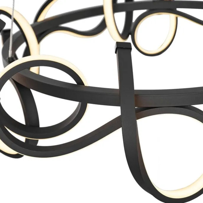 Design-Pendelleuchte schwarz rund, 3-Stufen-Dimmbar - Krisscross