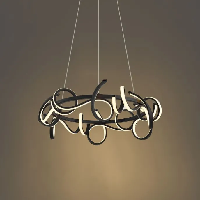 Design-Pendelleuchte schwarz rund, 3-Stufen-Dimmbar - Krisscross