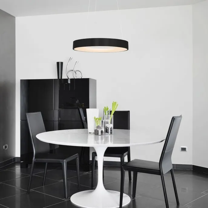 Design-Pendelleuchte Schwarz inkl. dimmbarer LED - Ringlede