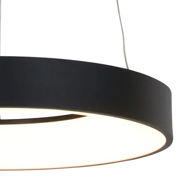 Design-Pendelleuchte Schwarz inkl. dimmbarer LED - Ringlede