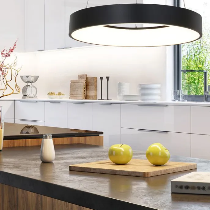 Design-Pendelleuchte Schwarz inkl. dimmbarer LED - Ringlede