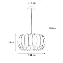 Design-Pendelleuchte Schwarz mit Rauchglas Rund 6-flammig - Mochan