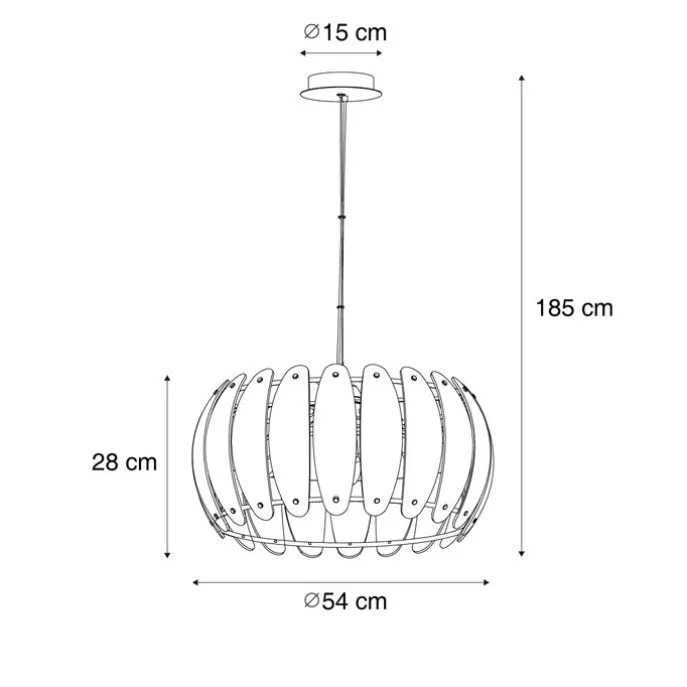 Design-Pendelleuchte Schwarz mit Rauchglas Rund 6-flammig - Mochan