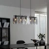 Design-Pendelleuchte schwarz mit Rauchglas oval 5-flammig - Mochan