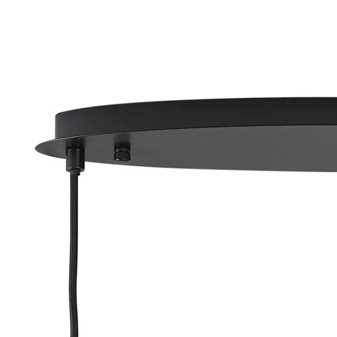 Design-Pendelleuchte schwarz mit Rauchglas oval 5-flammig - Mochan