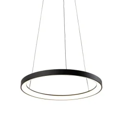 Design-Pendelleuchte Schwarz inkl. dimmbarer LED Easylift - Hoop