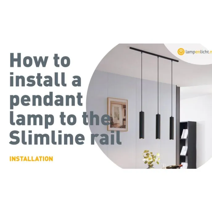 Design-Pendelleuchte Schwarz inkl. Schienenadapter 1-phasig - Slimline Tuba Small