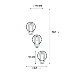 Design-Pendelleuchte schwarz rund 3-flammig - Indu