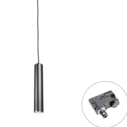 Design-Pendelleuchte schwarz inkl. Schienenadapter 3-Phasen - 3-Phasen Tuba Small