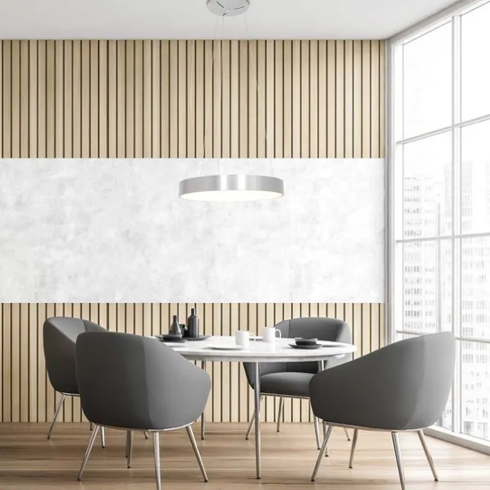 Design-Pendelleuchte Silber inkl. dimmbarer LED - Ringlede