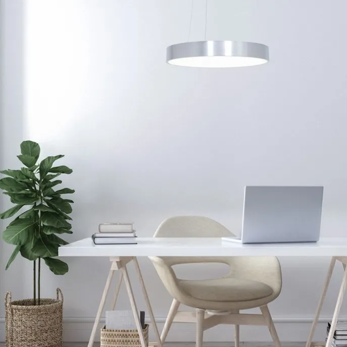 Design-Pendelleuchte Silber inkl. dimmbarer LED - Ringlede