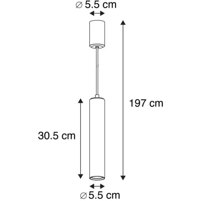 Design-Pendelleuchte Weiß GU10 50mm - Tuba Small
