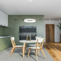 Design-Pendelleuchte weiß inklusive dimmbarer LED - Ringlede