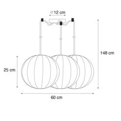 Design-Pendelleuchte weiß Seide 30 cm 3-Licht - Plu