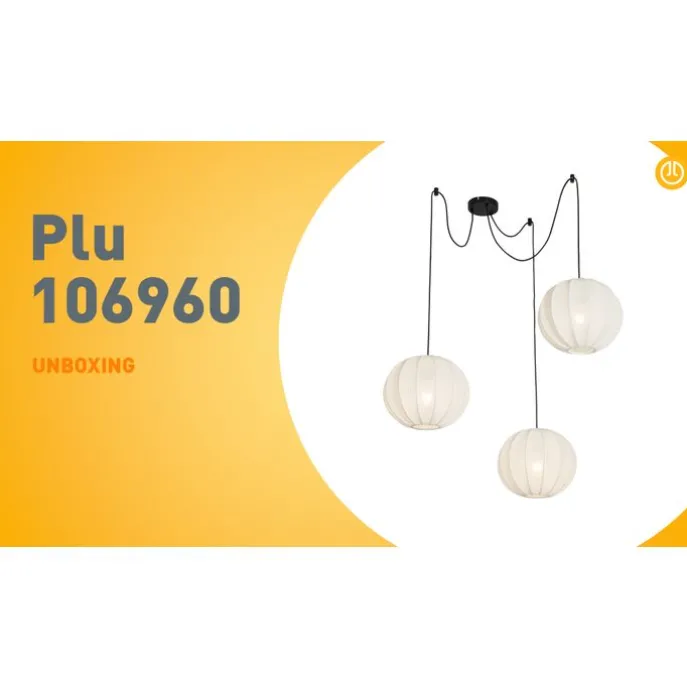 Design-Pendelleuchte weiß Seide 30 cm 3-Licht - Plu