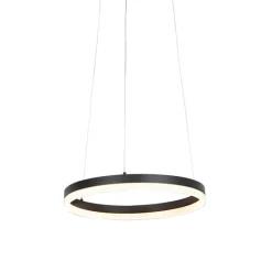 Design-Ring-Hängelampe schwarz 40 cm inkl. LED und Dimmer - Anello