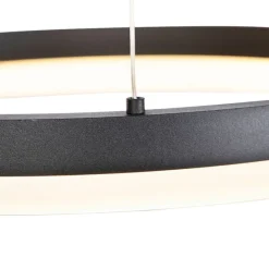 Design-Ring-Hängelampe schwarz 40 cm inkl. LED und Dimmer - Anello