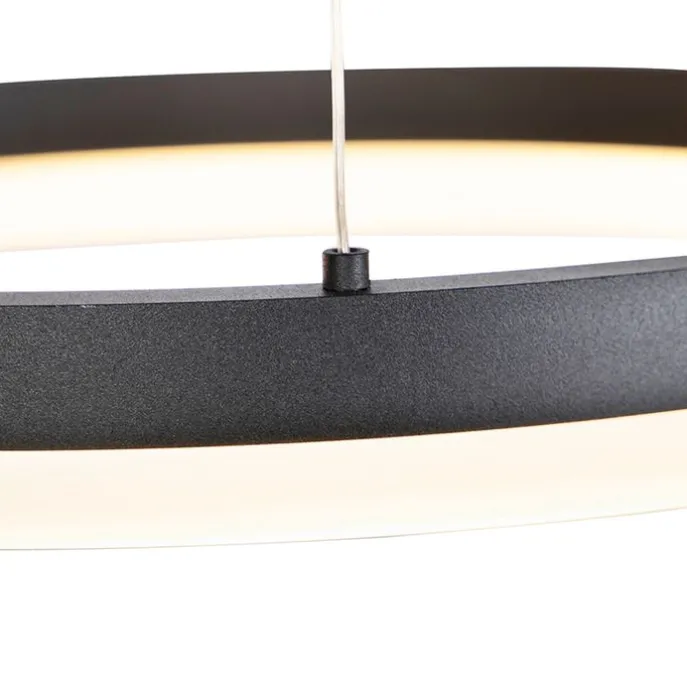 Design-Ring-Hängelampe schwarz 40 cm inkl. LED und Dimmer - Anello