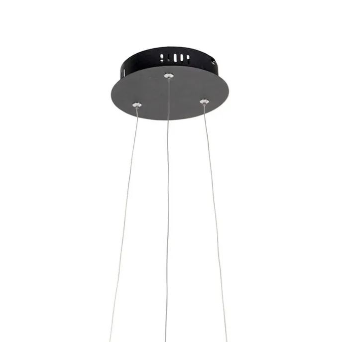 Design-Ring-Hängelampe schwarz 40 cm inkl. LED und Dimmer - Anello