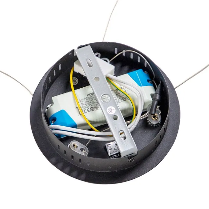 Design-Ring-Hängelampe schwarz 40 cm inkl. LED und Dimmer - Anello