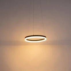 Design-Ring-Hängelampe schwarz 40 cm inkl. LED und Dimmer - Anello
