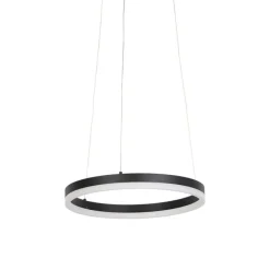 Design-Ring-Hängelampe schwarz 40 cm inkl. LED und Dimmer - Anello