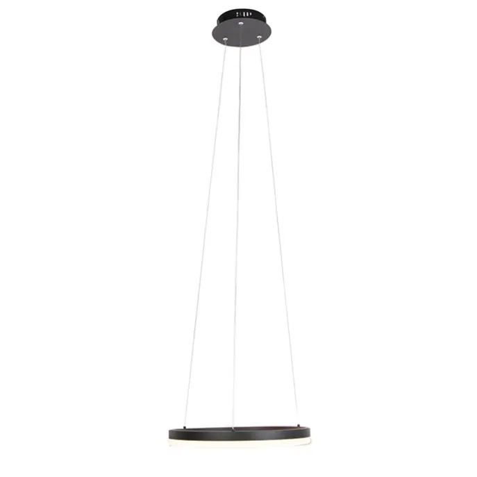 Design-Ring-Hängelampe schwarz 40 cm inkl. LED und Dimmer - Anello