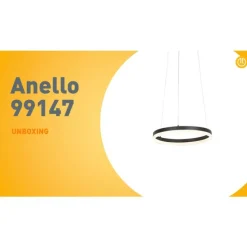 Design-Ring-Hängelampe schwarz 40 cm inkl. LED und Dimmer - Anello