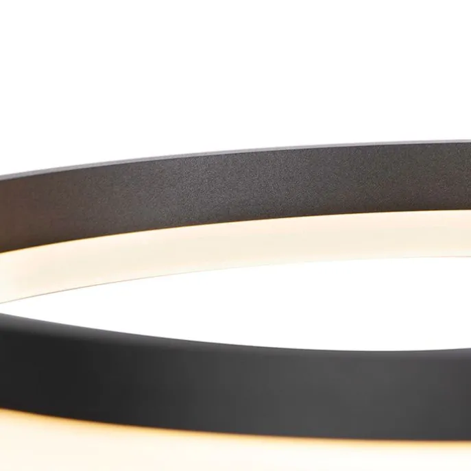 Design-Ring-Hängelampe schwarz 40 cm inkl. LED und Dimmer - Anello