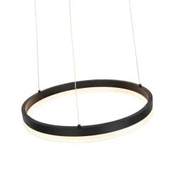 Design-Ring-Hängelampe schwarz 40 cm inkl. LED und Dimmer - Anello