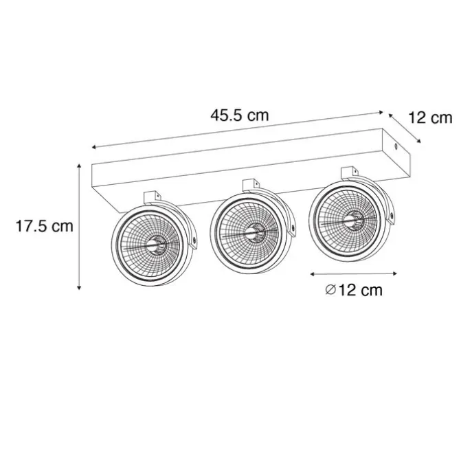 Design-Spot dunkelbronze verstellbar 3-flammig - Go