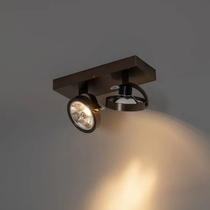 Design-Spot dunkelbronze verstellbar 2-flammig - Go
