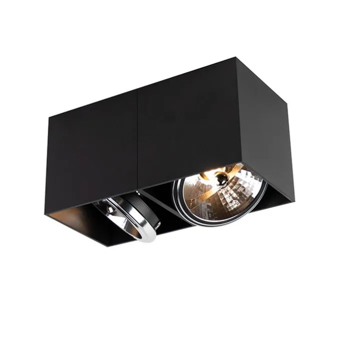 Designspot rechteckig 2-flammig schwarz inkl. 2 x G9 - Box