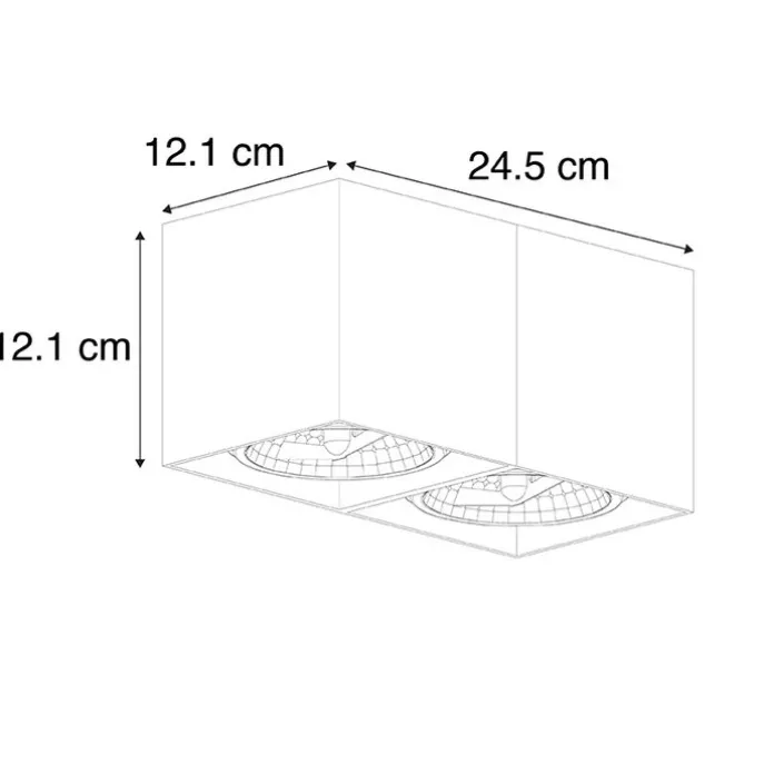 Designspot rechteckig 2-flammig schwarz inkl. 2 x G9 - Box