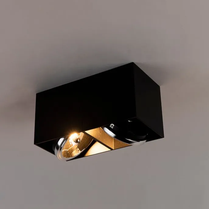 Designspot rechteckig 2-flammig schwarz inkl. 2 x G9 - Box