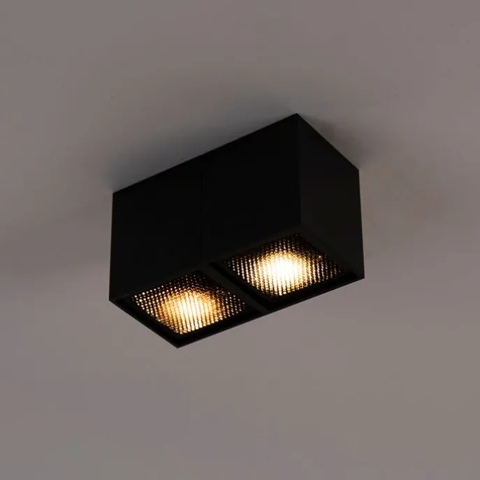 Designspot schwarz 2-flammig - Qubo Honey