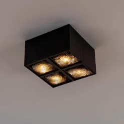 Designspot schwarz 4-flammig - Qubo Honey