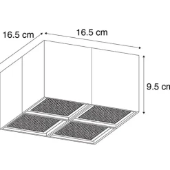 Designspot schwarz 4-flammig - Qubo Honey