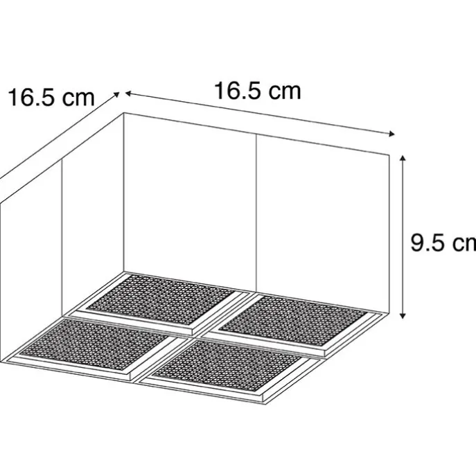 Designspot schwarz 4-flammig - Qubo Honey