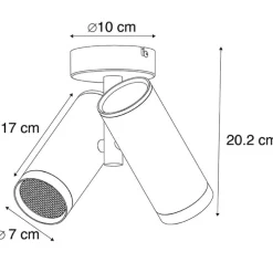 Designspot schwarz 2-flammig - Scopio Honey