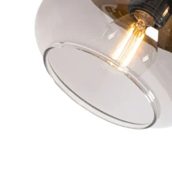 Design-Spot schwarz mit Gold und Rauchglas 3-flammig rund – Kyan