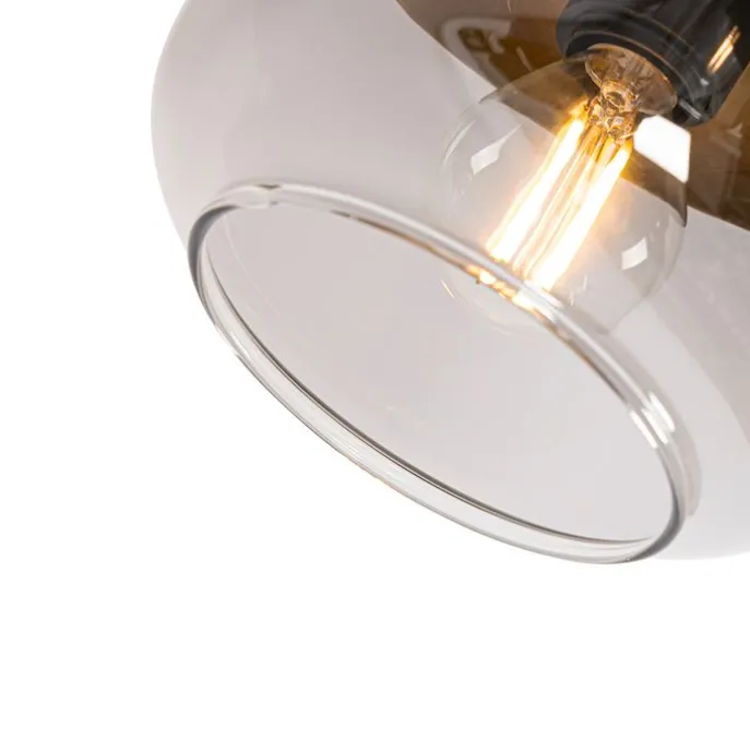 Design-Spot schwarz mit Gold und Rauchglas 3-flammig rund – Kyan